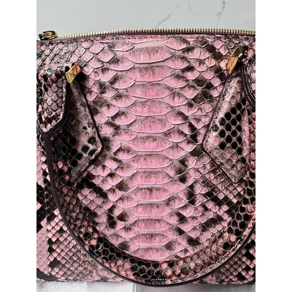 RARE Michael Kors Collection Genuine Pink Python Leather Oleander Satchel Bag - Picture 10 of 16